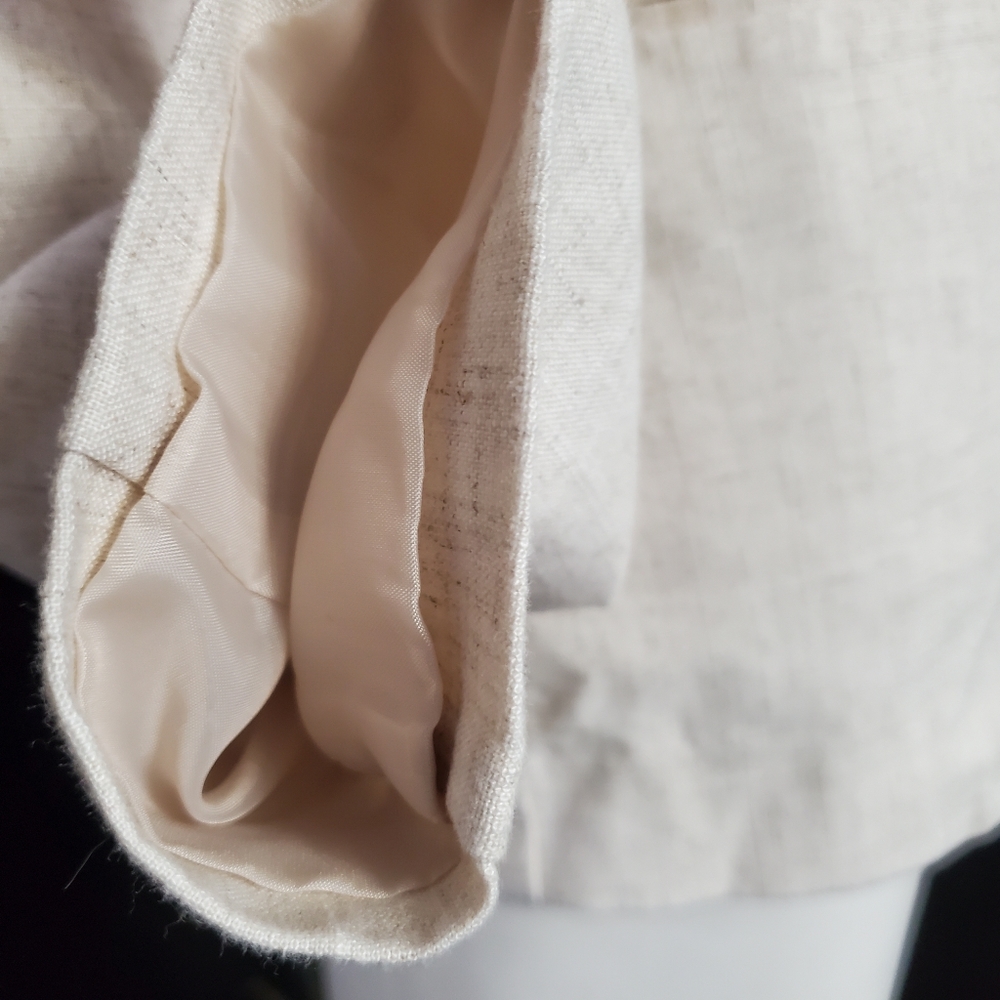Briggs One Closure Linen Blend Beige Blazer Size Small - Picture 4 of 9